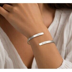 "Expect Miracles” Open Cuff Bracelet Motivational Minimalist Stainless Steel